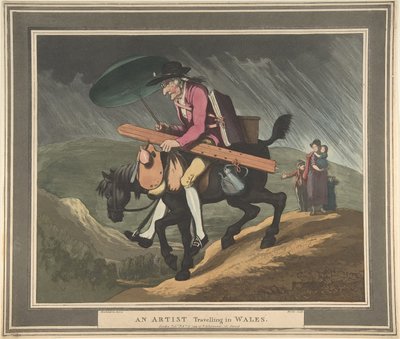 Een kunstenaar die door Wales reist door Thomas Rowlandson